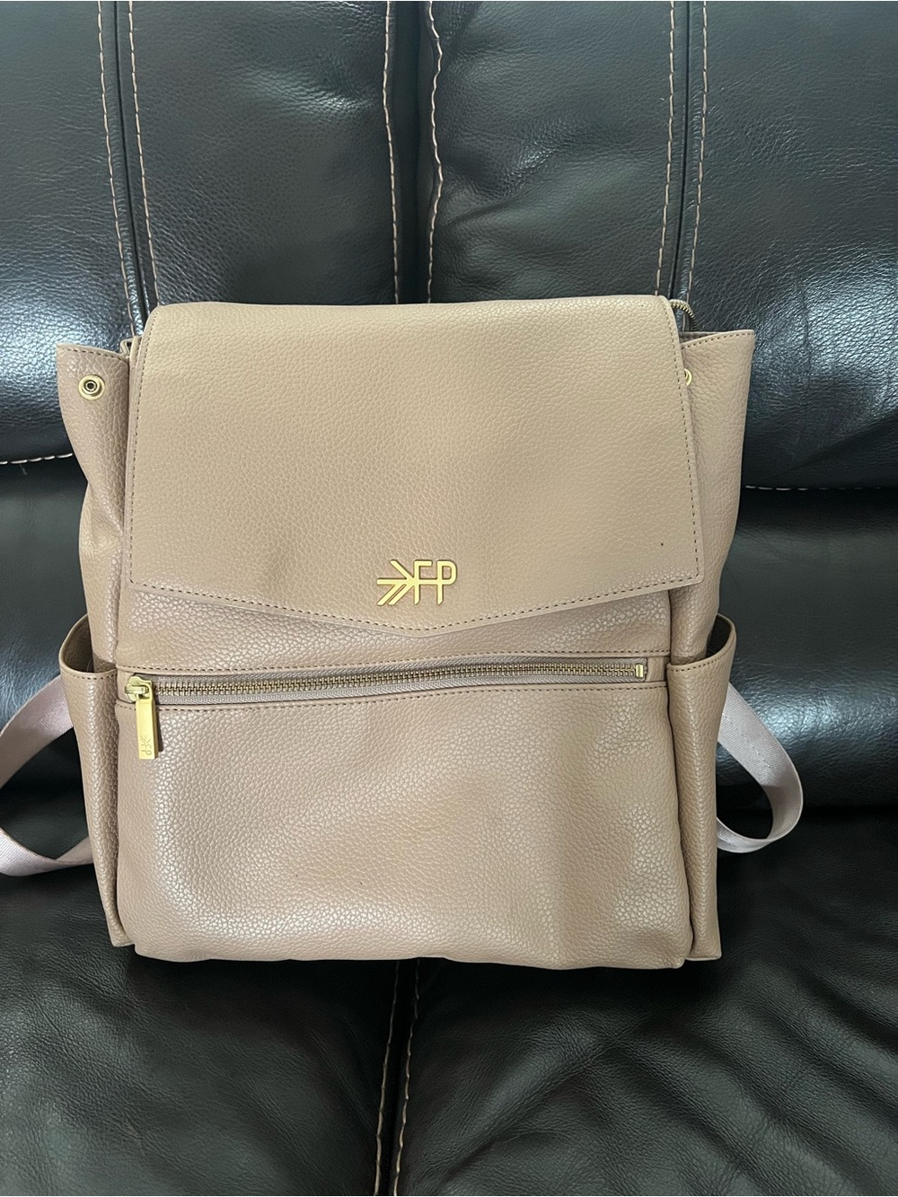 Freshly Picked Mini Classic Bag II Diaper Bag Backpack- Fig Color with Gold Logo